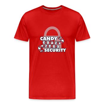 Candy Security Mom Dad Matching Birthday Costume - Men's Premium Organic T-Shirt - red - Front - Damien (186cm)