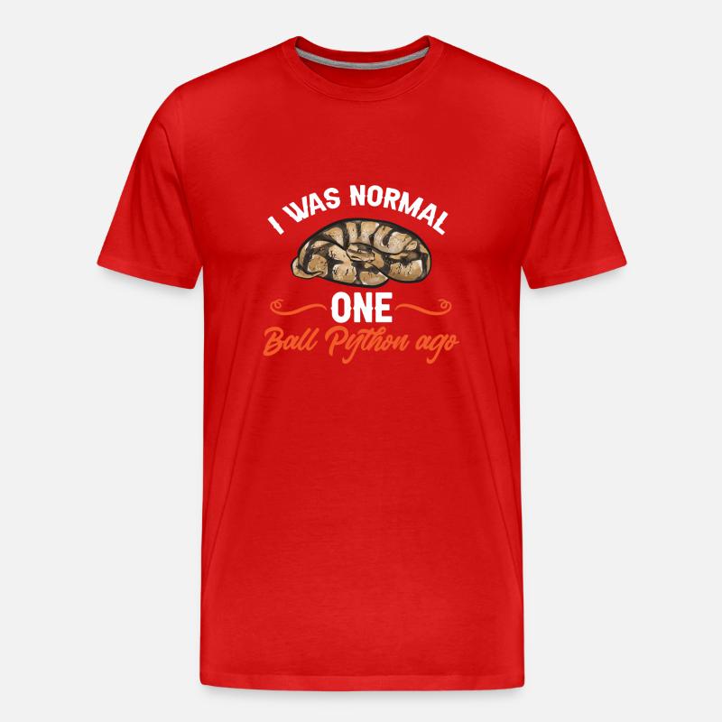 Ball Python Schlange Königspython - Männer Premium Bio T-Shirt - Rot