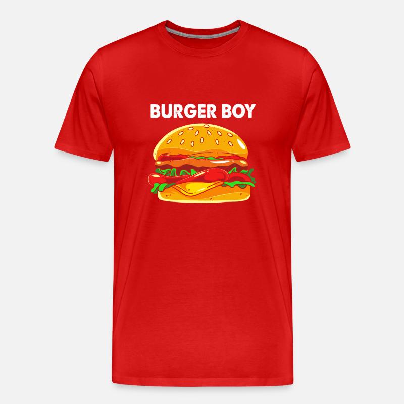 Cheeseburger Burger - Männer Premium Bio T-Shirt - Rot