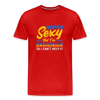 Ukraine - Männer Premium Bio T-Shirt - Rot - Vorne - Damien (186cm)