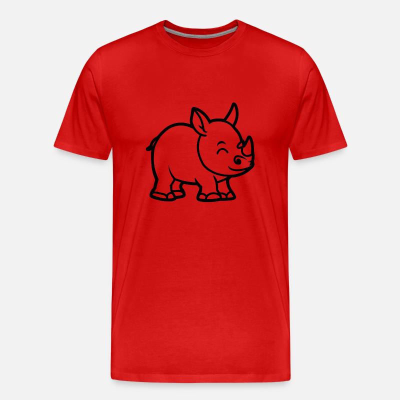 Nashorn - Männer Premium Bio T-Shirt - Rot