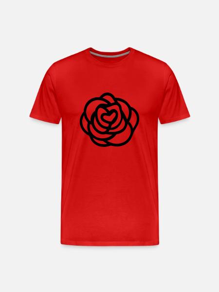 Rosa Blume - Männer Premium Bio T-Shirt - Rot