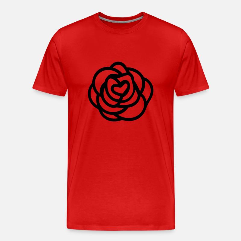 Rosa Blume - Männer Premium Bio T-Shirt - Rot