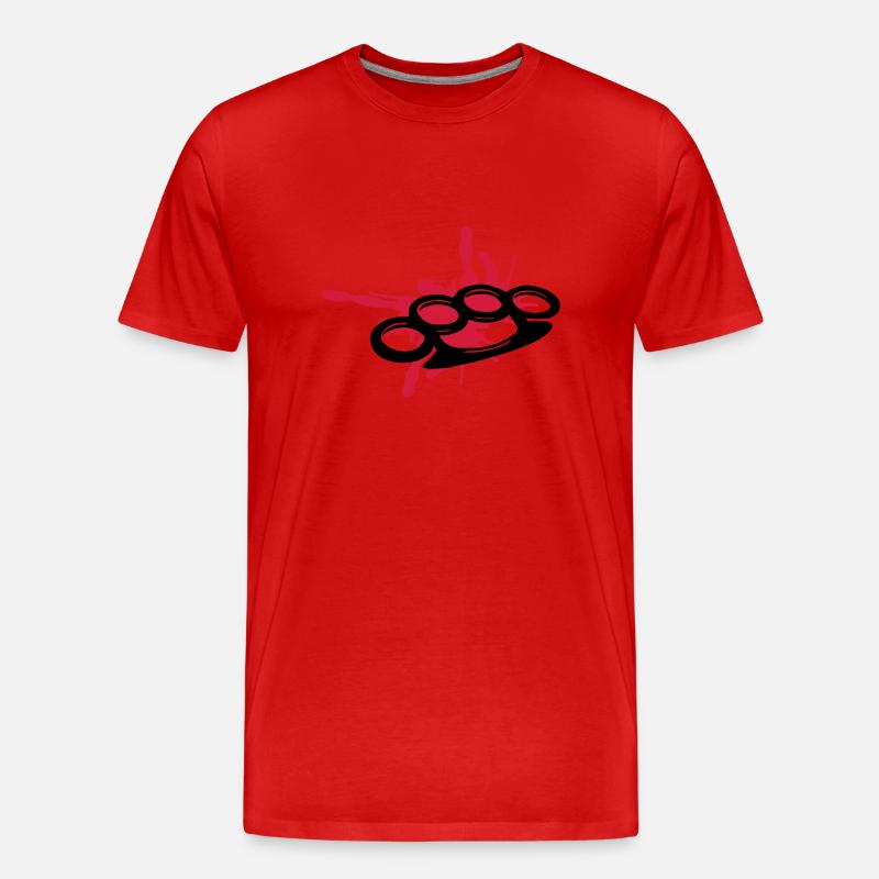 Schlagring Blut - Männer Premium Bio T-Shirt - Rot