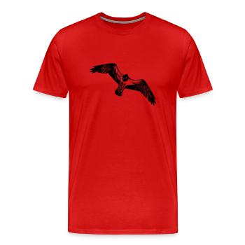 Vintage Seemöve im Flug - Männer Premium Bio T-Shirt - Rot - Vorne - Damien (186cm)
