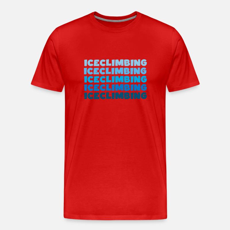 eisklettern iceclimbing eisgletscher eispickel - Männer Premium Bio T-Shirt - Rot