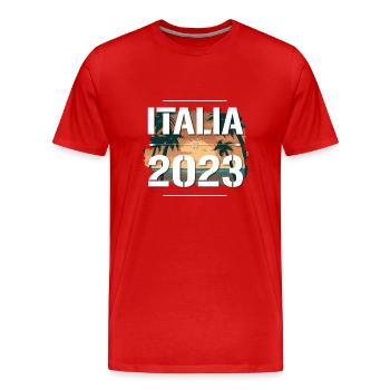 Italia 2023 - Männer Premium Bio T-Shirt - Rot - Vorne - Damien (186cm)