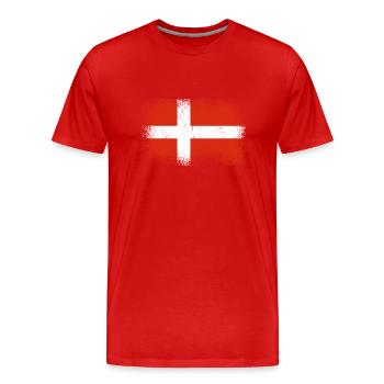 Dänemark Flagge Skandinavien Dänische Flagge Reise - Männer Premium Bio T-Shirt - Rot - Vorne - Damien (186cm)