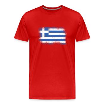 Grèce Drapeau Hellas Athènes Drapeau grec - T-shirt bio Premium Homme - rouge - Devant - Damien (186cm)