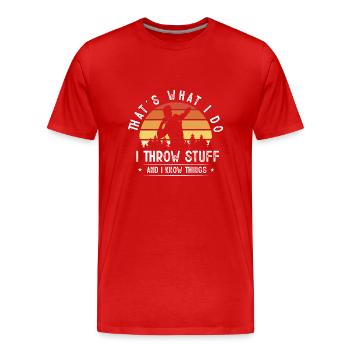 Kugelstoßen Werfen Leichtathletik - Männer Premium Bio T-Shirt - Rot - Vorne - Damien (186cm)