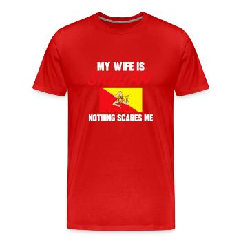 Sicile Drapeau Italie Sicile - T-shirt bio Premium Homme - rouge - Devant - Damien (186cm)