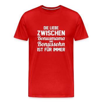 Stiefmutter Stiefmama Stiefsohn Bonusmama - Männer Premium Bio T-Shirt - Rot - Vorne - Damien (186cm)