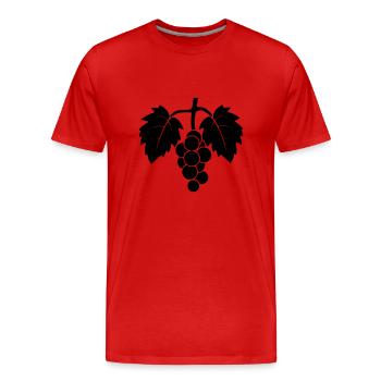 Grape - Men's Premium Organic T-Shirt - red - Front - Damien (186cm)