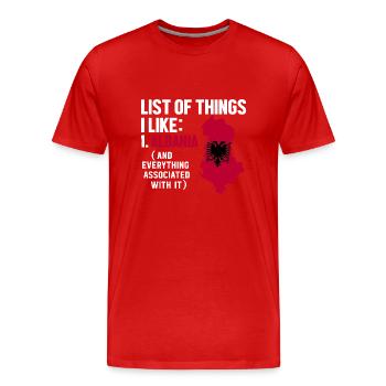 Drapeau albanais Aigle albanais Shqiponja - T-shirt bio Premium Homme - rouge - Devant - Damien (186cm)