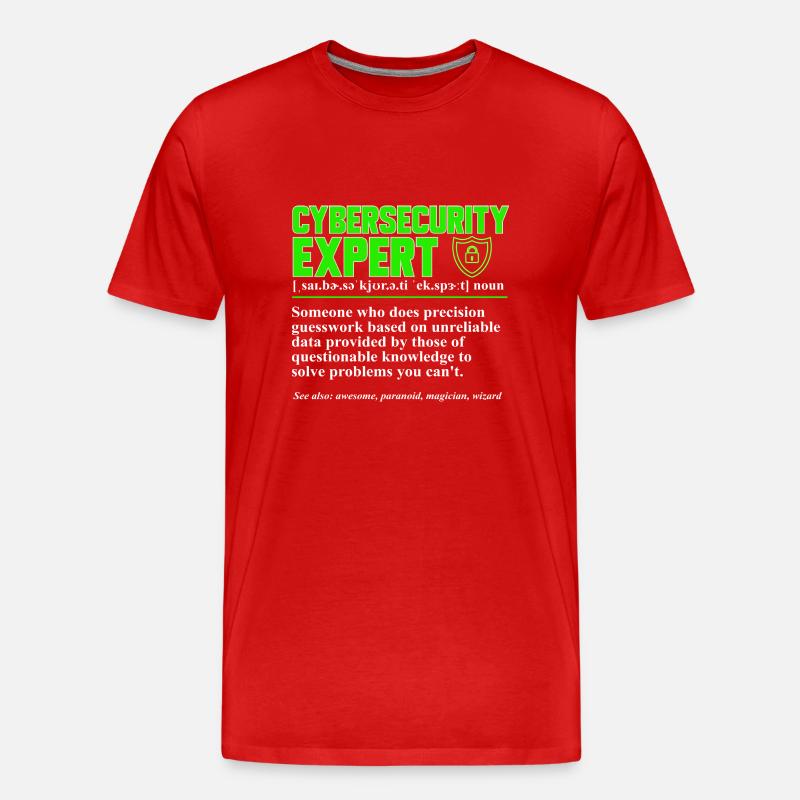 Cybersecurity Hackers IT Security - Men's Premium Organic T-Shirt - red