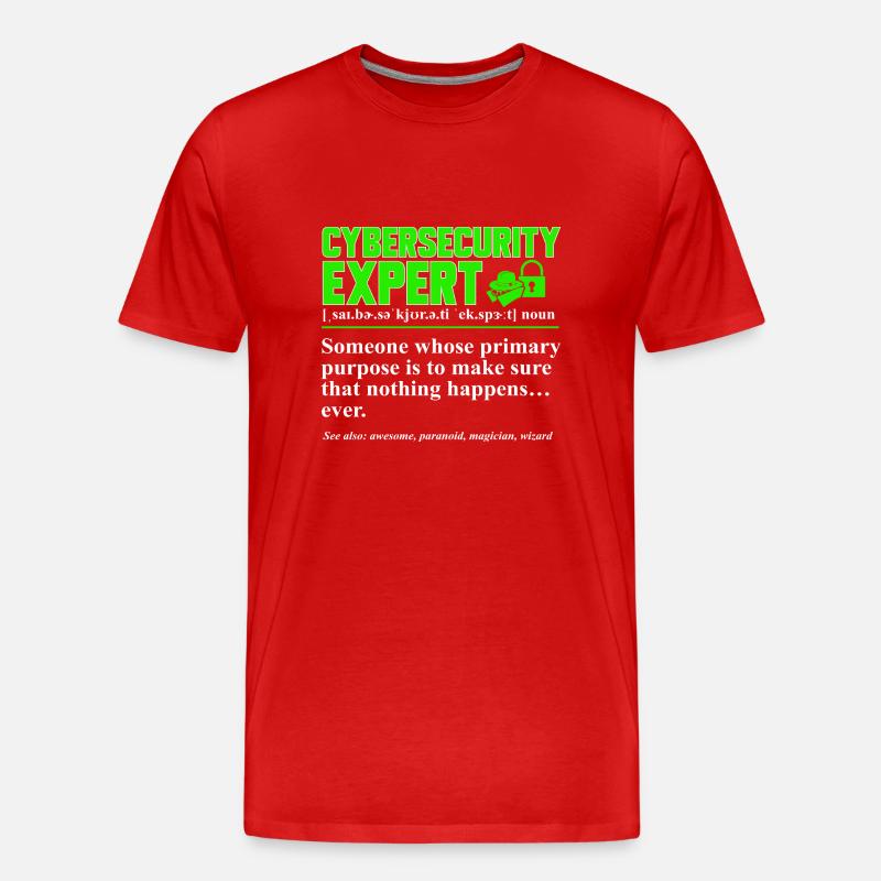 Cybersecurity Hacker IT-Sicherheit - Männer Premium Bio T-Shirt - Rot