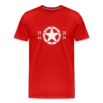 80 ans du débarquement en Normandie, d-day 1944. - T-shirt bio Premium Homme - rouge - Devant - Damien (186cm)