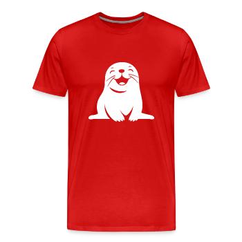 Seelöwe - Männer Premium Bio T-Shirt - Rot - Vorne - Damien (186cm)
