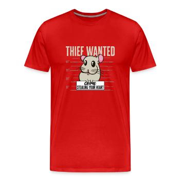 Chinchilla - Männer Premium Bio T-Shirt - Rot - Vorne - Damien (186cm)
