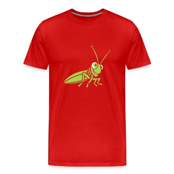 Grasshopper - Men's Premium Organic T-Shirt - red - Front - Damien (186cm)