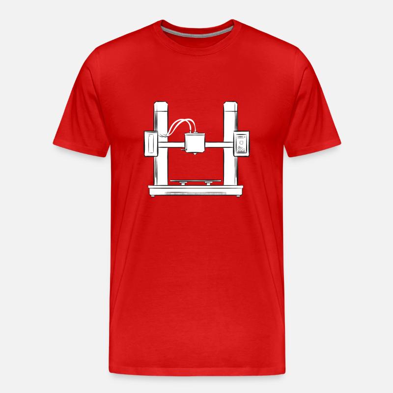 3D Drucker 3D Druck - Männer Premium Bio T-Shirt - Rot