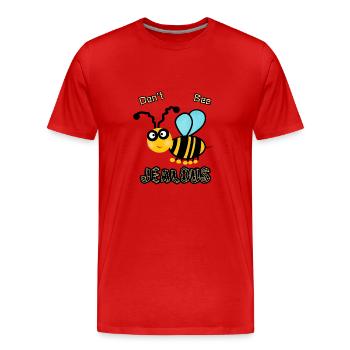 Funny bee - Men's Premium Organic T-Shirt - red - Front - Damien (186cm)