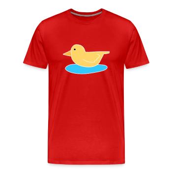 duck bird flying animal symbol water - Men's Premium Organic T-Shirt - red - Front - Damien (186cm)
