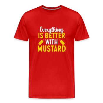 Senf Moutarde - T-shirt bio Premium Homme - rouge - Devant - Damien (186cm)