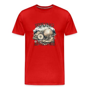 Wandern Bergsteigen Outdoor Abenteuer - Männer Premium Bio T-Shirt - Rot - Vorne - Damien (186cm)