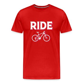 Mountain biking Mountain biking Mountain bikers - Men's Premium Organic T-Shirt - red - Front - Damien (186cm)
