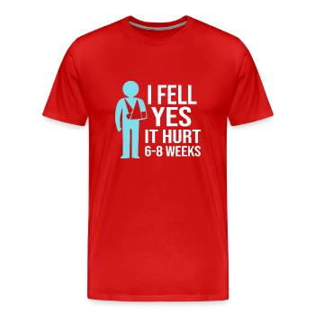 Fracture de l’os du bras - T-shirt bio Premium Homme - rouge - Devant - Damien (186cm)