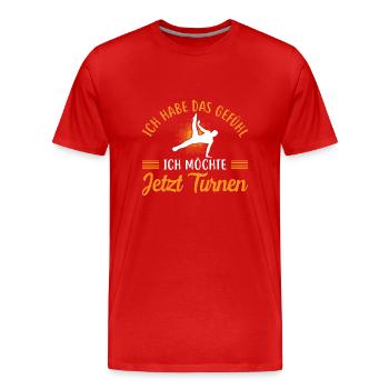 Turnen Mädchen Gymnastik Turnanzug Turnerin - Männer Premium Bio T-Shirt - Rot - Vorne - Damien (186cm)