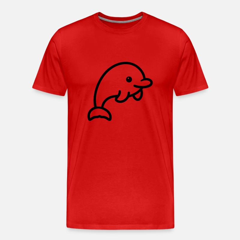 Delfin - Männer Premium Bio T-Shirt - Rot