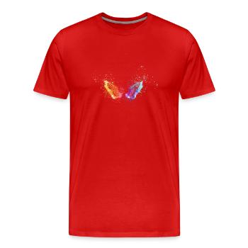 angelwings,wings,watercolor,colorful,angel wings - Men's Premium Organic T-Shirt - red - Front - Damien (186cm)