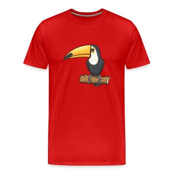 Tukan Vogel Regenwald - Männer Premium Bio T-Shirt - Rot - Vorne - Damien (186cm)