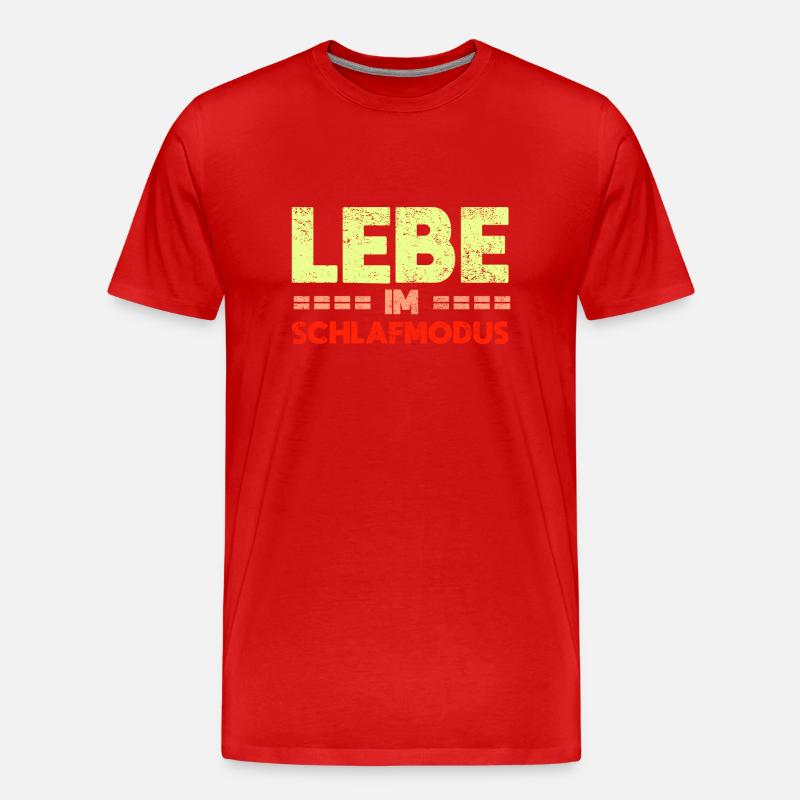 Lebe Im Schlafmodus - Männer Premium Bio T-Shirt - Rot