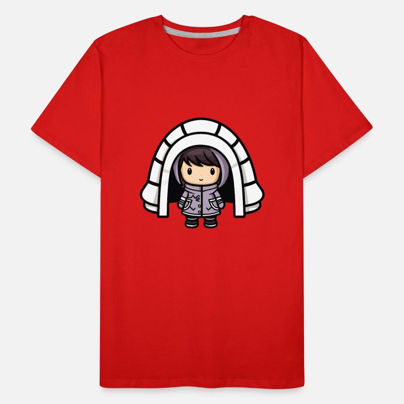 Winter Eskimo Igloo Comic Men's Premium Organic T-Shirt