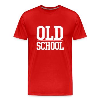 Old School - T-shirt bio Premium Homme - rouge - Devant - Damien (186cm)