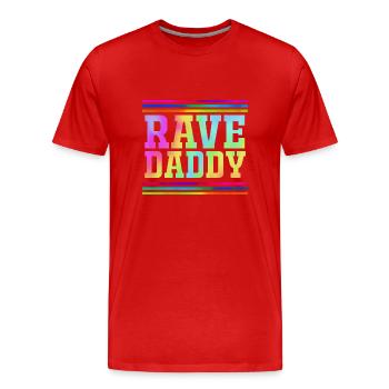 Rave Raver Techno music Techno bass Mischpult - Männer Premium Bio T-Shirt - Rot - Vorne - Damien (186cm)