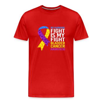 Cancer de la vessie Cancer de la vessie - T-shirt bio Premium Homme - rouge - Devant - Damien (186cm)