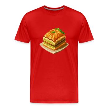 Baklava - türkische Süßspeise - Geschenk - Männer Premium Bio T-Shirt - Rot - Vorne - Damien (186cm)