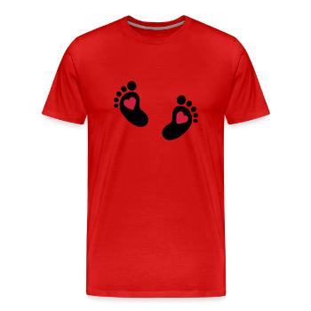 Baby feet - Men's Premium Organic T-Shirt - red - Front - Damien (186cm)