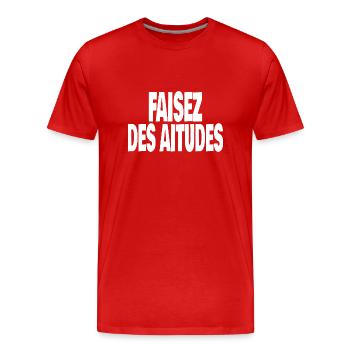 faisez des aitudes - T-shirt bio Premium Homme - rouge - Devant - Damien (186cm)