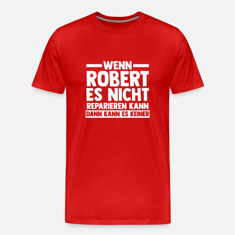 Robert - Männer Premium Bio T-Shirt - Rot