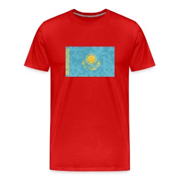Drapeau du Kazakhstan Drapeau du Kazakhstan - T-shirt bio Premium Homme - rouge - Devant - Damien (186cm)