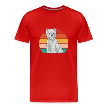 West Highland White Terrier Westie - Men's Premium Organic T-Shirt - red - Front - Damien (186cm)
