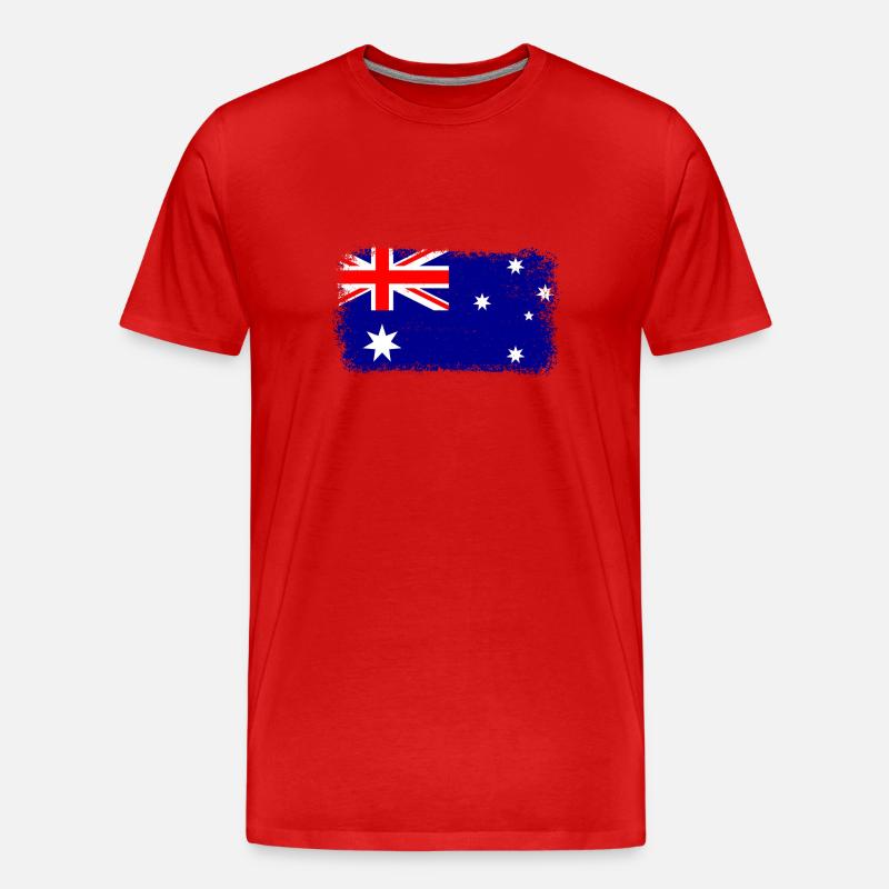 Australien, Flag from Australia - Männer Premium Bio T-Shirt - Rot