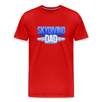Papa parachutiste - Papa Lustig - T-shirt bio Premium Homme - rouge - Devant - Damien (186cm)
