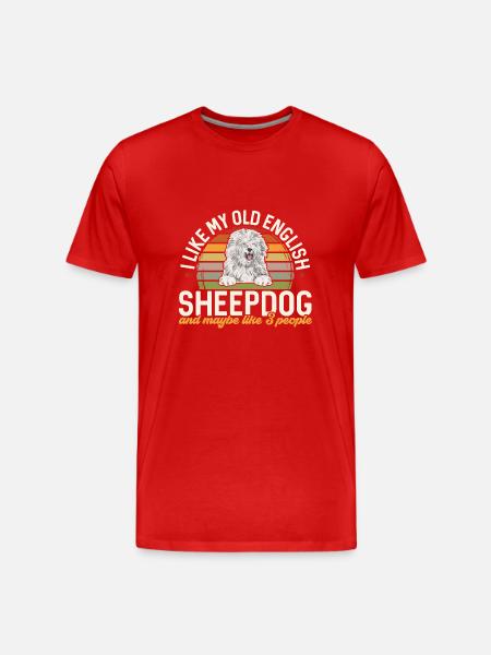 Old English Sheepdog Sheepie Bobtail - Men's Premium Organic T-Shirt - red