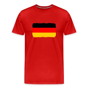Deutschland Flagge Deutsche Fahne Used Look Heimat - Männer Premium Bio T-Shirt - Rot - Vorne - Damien (186cm)